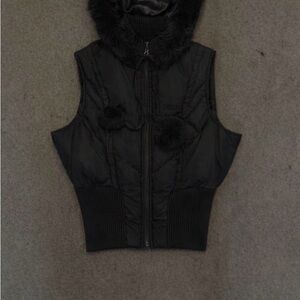 BeBe Black Quilted Vest with Fur Trim
( white is just an image for reference)